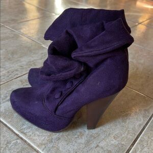 Women's Purple Suede Ankle Boots
